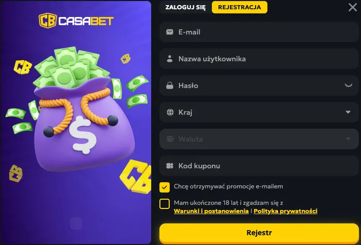 Logowanie do Casabet